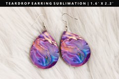 Iridescent Teardrop Earring Sublimation PNG Design Product Image 1