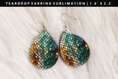 Sequin Teardrop Earring Sublimation PNG Design Product Image 1