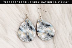 Alcohol Ink Teardrop Earring Sublimation PNG Design Product Image 1