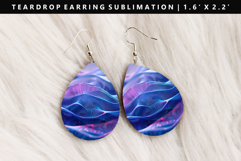 Abstract Teardrop Earring Sublimation PNG Design Product Image 1