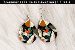 Flower Teardrop Earring Sublimation PNG Design Product Image 1