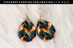 Alcohol Ink Teardrop Earring Sublimation PNG Design Product Image 1