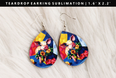 Pig Teardrop Earring Sublimation PNG Design Product Image 1