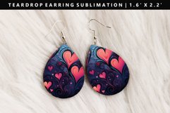 Valentine Teardrop Earring Sublimation PNG Design Product Image 1