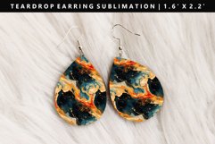 Alcohol Ink Teardrop Earring Sublimation PNG Design Product Image 1