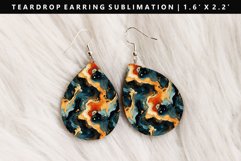 Alcohol Ink Teardrop Earring Sublimation PNG Design Product Image 1