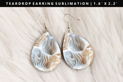 Abstract Teardrop Earring Sublimation PNG Design Product Image 1
