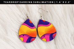Retro Pop Art Teardrop Earring Sublimation PNG Design Product Image 1