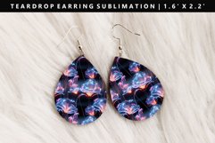 Flower Teardrop Earring Sublimation PNG Design Product Image 1