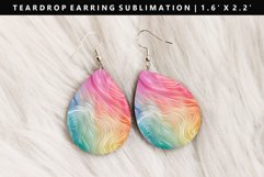 Iridescent Teardrop Earring Sublimation PNG Design Product Image 1
