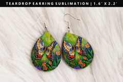 Butterfly Teardrop Earring Sublimation PNG Design Product Image 1