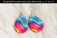 Retro Pop Art Teardrop Earring Sublimation PNG Design Product Image 1