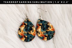 Alcohol Ink Teardrop Earring Sublimation PNG Design Product Image 1