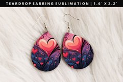 Valentine Teardrop Earring Sublimation PNG Design Product Image 1