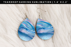 Abstract Teardrop Earring Sublimation PNG Design Product Image 1