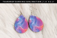 Iridescent Teardrop Earring Sublimation PNG Design Product Image 1
