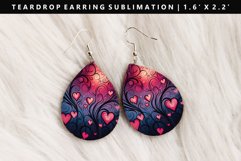 Valentine Teardrop Earring Sublimation PNG Design Product Image 1