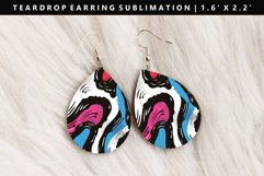 Retro Pop Art Teardrop Earring Sublimation PNG Design Product Image 1