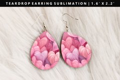 Heart Teardrop Earring Sublimation PNG Design Product Image 1
