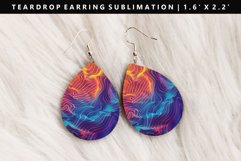 Iridescent Teardrop Earring Sublimation PNG Design Product Image 1