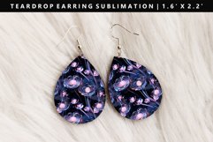 Flower Teardrop Earring Sublimation PNG Design Product Image 1