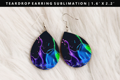 Rainbow Teardrop Earring Sublimation PNG Design Product Image 1