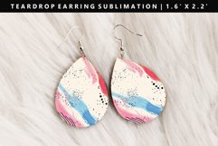 Retro Pop Art Teardrop Earring Sublimation PNG Design Product Image 1