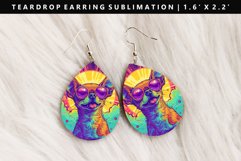 Funny Dog Teardrop Earring Sublimation PNG Design Product Image 1