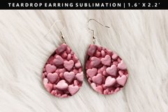 Heart Teardrop Earring Sublimation PNG Design Product Image 1