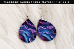 Abstract Teardrop Earring Sublimation PNG Design Product Image 1