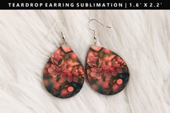 Flower Teardrop Earring Sublimation PNG Design Product Image 1
