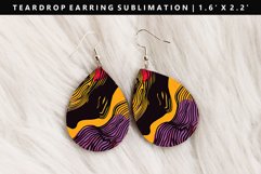 Retro Pop Art Teardrop Earring Sublimation PNG Design Product Image 1