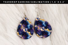 Alcohol Ink Teardrop Earring Sublimation PNG Design Product Image 1