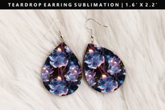 Flower Teardrop Earring Sublimation PNG Design Product Image 1
