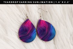 Iridescent Teardrop Earring Sublimation PNG Design Product Image 1