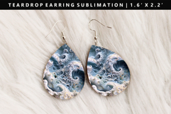 Abstract Teardrop Earring Sublimation PNG Design Product Image 1