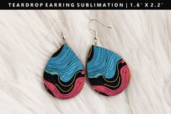 Retro Pop Art Teardrop Earring Sublimation PNG Design Product Image 1