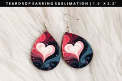 Valentine Teardrop Earring Sublimation PNG Design Product Image 1