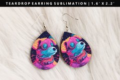 Funny Dog Teardrop Earring Sublimation PNG Design Product Image 1