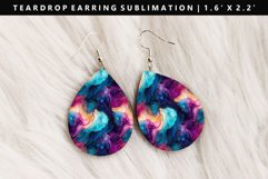 Alcohol Ink Teardrop Earring Sublimation PNG Design Product Image 1