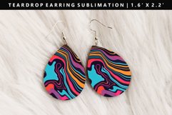Retro Pop Art Teardrop Earring Sublimation PNG Design Product Image 1