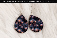 Flower Teardrop Earring Sublimation PNG Design Product Image 1