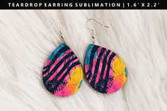 Retro Pop Art Teardrop Earring Sublimation PNG Design Product Image 1