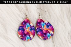 Alcohol Ink Teardrop Earring Sublimation PNG Design Product Image 1