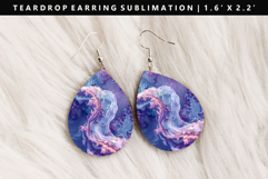 Abstract Teardrop Earring Sublimation PNG Design Product Image 1