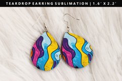 Retro Pop Art Teardrop Earring Sublimation PNG Design Product Image 1