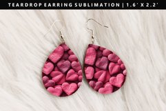 Heart Teardrop Earring Sublimation PNG Design Product Image 1