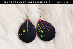 Rainbow Teardrop Earring Sublimation PNG Design Product Image 1