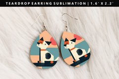 Funny Dog Teardrop Earring Sublimation PNG Design Product Image 1