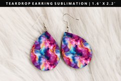 Alcohol Ink Teardrop Earring Sublimation PNG Design Product Image 1